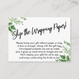 Greenery Handwrite Hoppa över Wrapping Papper! Tilläggskort