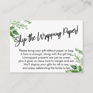 Greenery Handwrite Hoppa över Wrapping Papper! Tilläggskort