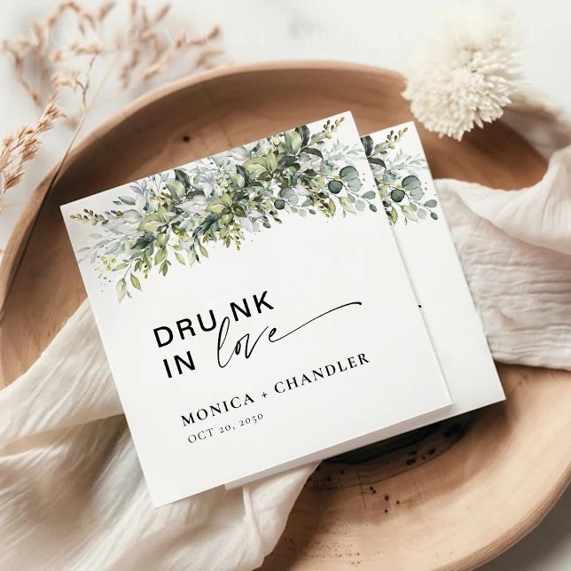 Greenery Herbal Bröllop Underlägg Papper Kvadrat (Skapare uppladdad)