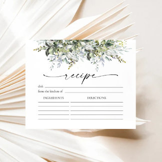 Greenery Herbal Large Recipe Card