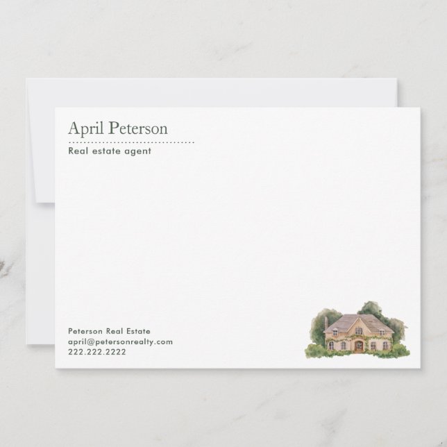 Greenery Home Personlig Realtor Stationery Anteckningskort (Framsida)