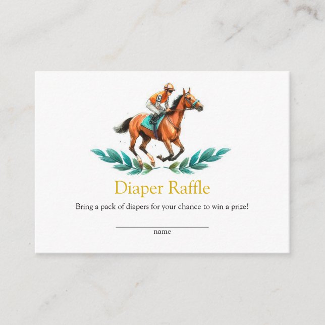 Greenery Horse Baby Shower Diaper Raffle-kort Tilläggskort (Framsida)