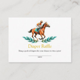 Greenery Horse Baby Shower Diaper Raffle-kort Tilläggskort