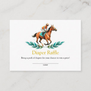 Greenery Horse Baby Shower Diaper Raffle-kort Tilläggskort