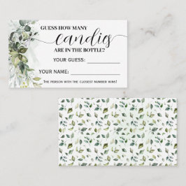 Greenery Hur många Candies Baby Shower-spelkort Placeringskort