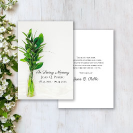 Greenery in Vas Funeral Memorial Sympathy Tack Kort