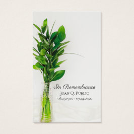 Greenery in Vas Funeral Prayer Card Visitkort