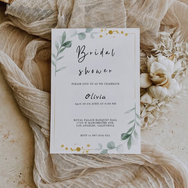 Greenery Inbjudningskort för möhippan (Greenery Bridal Shower Invitation)