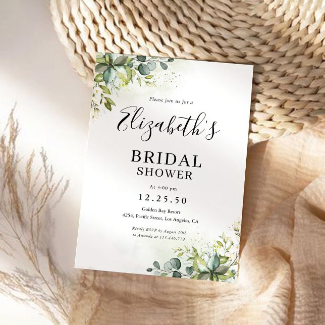 Greenery Inbjudningskort för möhippan (Skapare uppladdad)