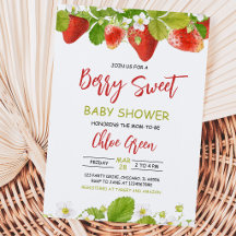 Greenery Jordgubbs Baby Shower