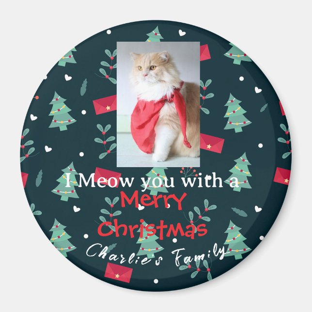 Greenery jul Pet Cute Photo Family Magnet (Framsidan)