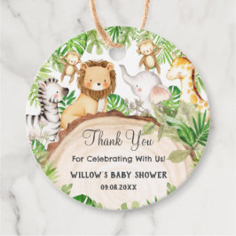 Greenery Jungle Animals Baby Shower 1:a födelsedag Gåvor Etiketter