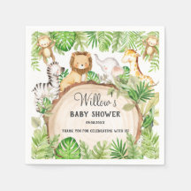Greenery Jungle Animals Baby Shower 1:a födelsedag
