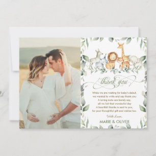 Greenery Jungle Animals Baby Shower Birthday Photo Tack Kort