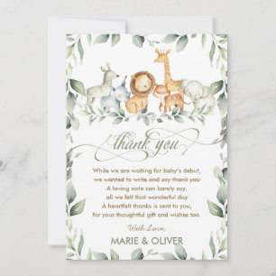 Greenery Jungle Animals Baby Shower Birthday Th Tack Kort