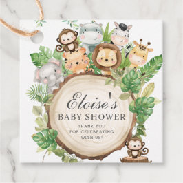 Greenery Jungle Animals Baby Shower Tack Gåvor Etiketter