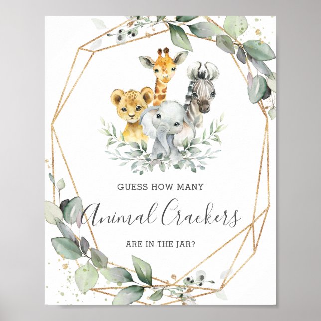 Greenery Jungle gissar på djurkrackning i Burk-spe Poster (Framsidan)