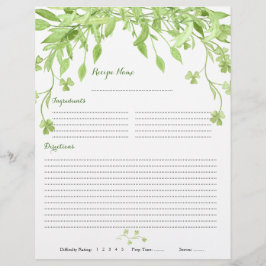 Greenery Klöver Blommigt Binder Recipe Inserts Reklamblad