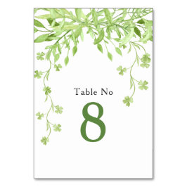 Greenery Klöver Blommigt Bröllop Bord-kort Bordsnummer