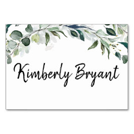 Greenery Lämnar ett individuellt Guest Namn Bord-k Bordsnummer