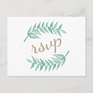 Greenery Laurel WandeWedding-vykort Inbjudan Vykort