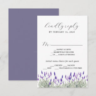 Greenery Lavender Lilac Lila Lila Bröllop OSA E Tilläggskort