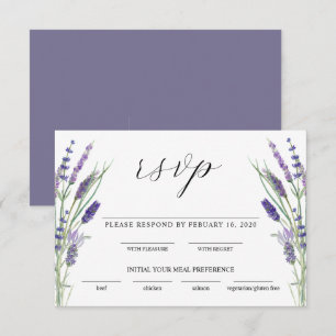 Greenery Lavender Lilac Lila Lila Bröllop OSA Tilläggskort