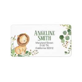 Greenery Lejon Baby Shower-adressetikett Adressetikett
