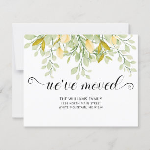 Greenery Lemon Watercolor Blommigt Budget Flytta