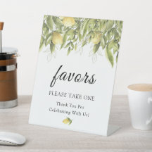Greenery Lemons Rustic-favoritkort