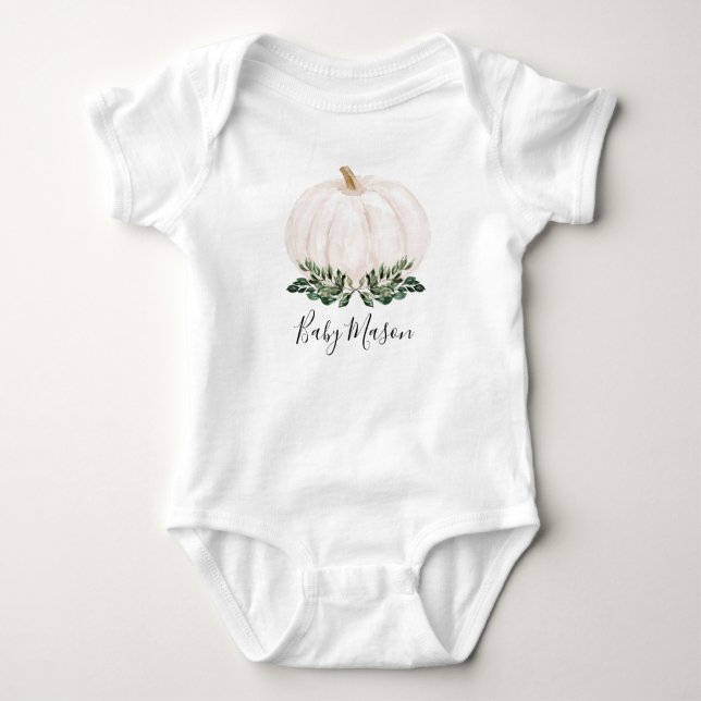 Greenery Little Pumpkin Baby Shower Gifts T Shirt (Framsida)