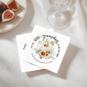 Greenery Little Pumpkin Fall Baby Shower Napkins Pappersservett