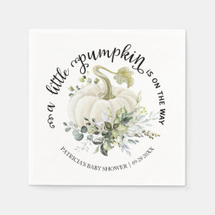 Greenery Little Pumpkin Fall Baby Shower Pappersservett