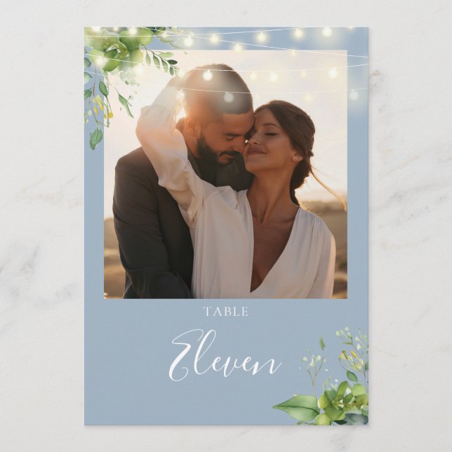 Greenery Ljus Photo Dusty Blue Bordsnummer (Framsida)