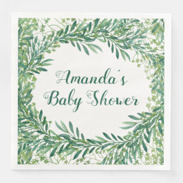 Greenery Löv Baby Shower Pappersservett