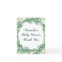 Greenery Löv Baby Shower (Tack för ditt kort)