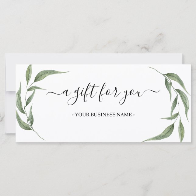 Greenery Löv Business Gift Certificate (Framsida)