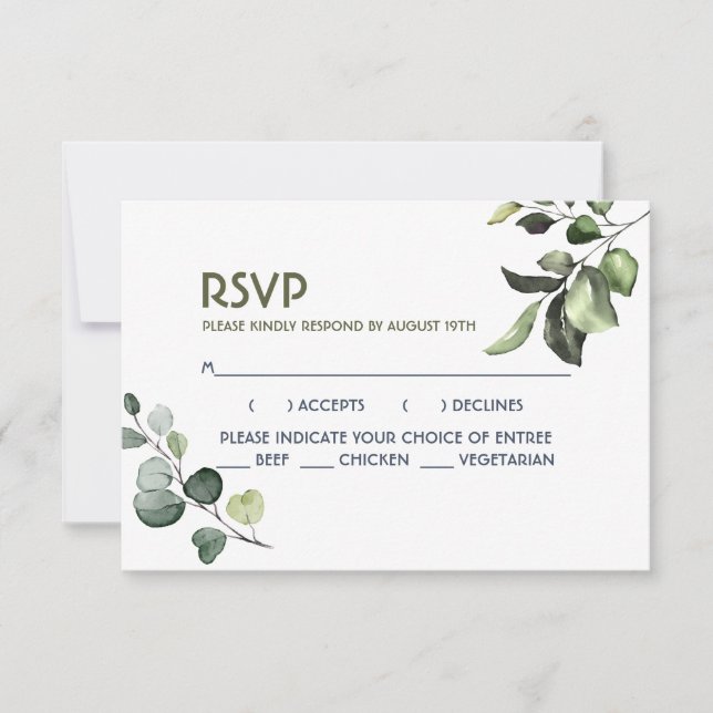 Greenery Löv Exdoor Bröllop Garden Response OSA Kort (Framsida)