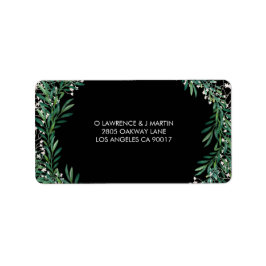 Greenery Löv & Florets Black Adressetikett