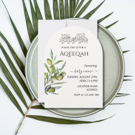 Greenery Löv Islamic Aqiqa Aqeeqa-inbjudan Inbjudningar