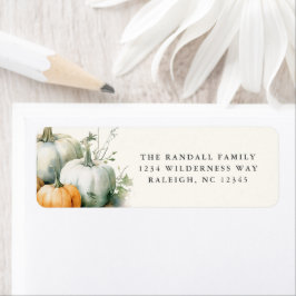 Greenery Löv Rustic Fall Pumpkin Returadress Etikett