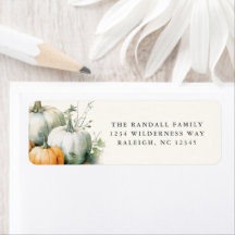 Greenery Löv Rustic Fall Pumpkin Returadress