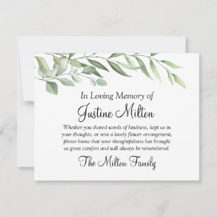 Greenery Löv Sympathy Tackkort Card Tack Kort