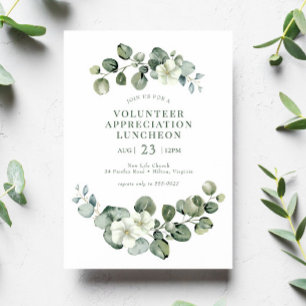 Greenery Luncheon Personals Volunteer-uppskattning Inbjudningar