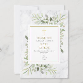 Greenery Marble Funeral Memorial Christian Tack Kort