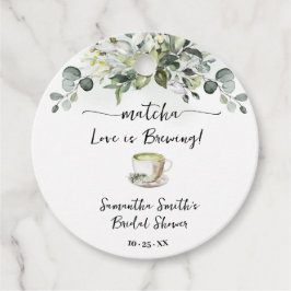 Greenery Matcha Kärlek bryggs Bröllopsdusch Gåvor Etiketter