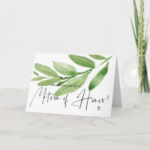 Greenery Matron of Honor Frieri Bröllop Card Kort