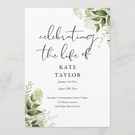 Greenery Memorial Funeral Order Of Service  Program