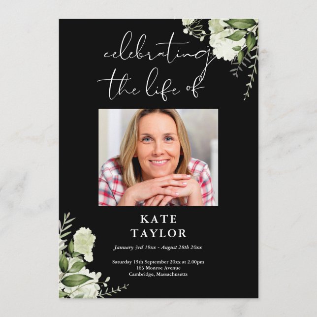 Greenery Memorial Funeral Order Of Service  Program (Framsida)