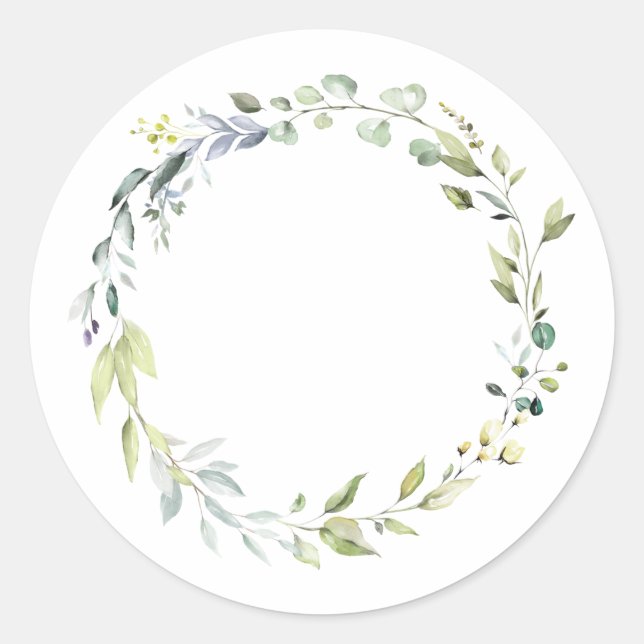 Greenery Mimosa Pub Juice Märkres for Handskrift Runt Klistermärke (Framsida)